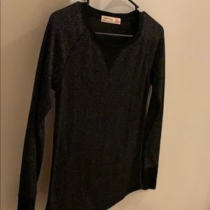 Black sparkly long sleeve top